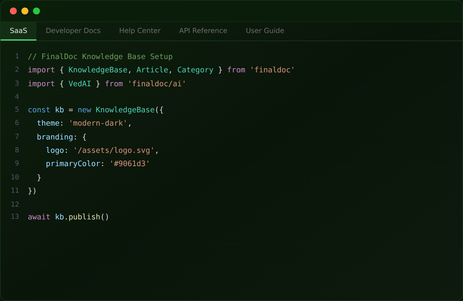 Screenshot of code in a text editor showing a React component importing layout elements and a ThemeProvider, defining an App with a dark theme and layout components.
